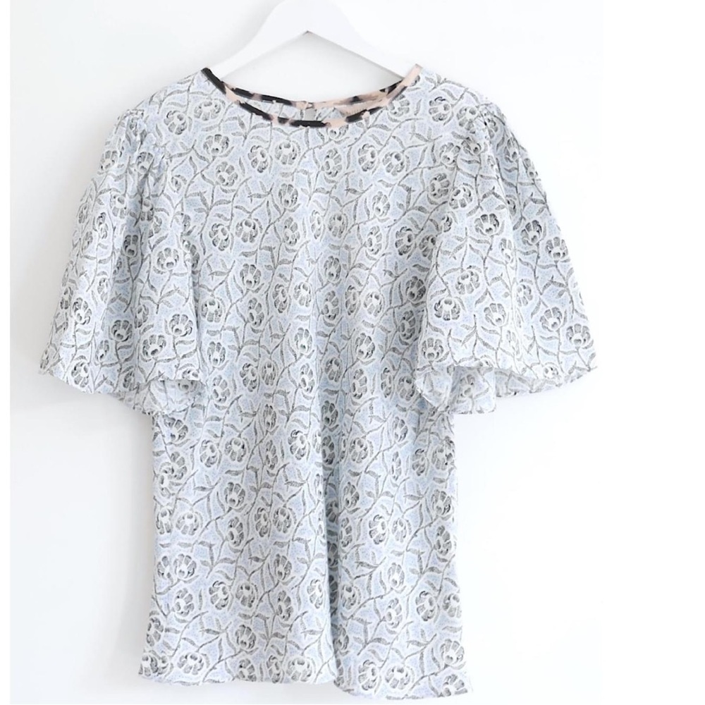 Rebecca Taylor 100% silk Catarina floral blouse NWT